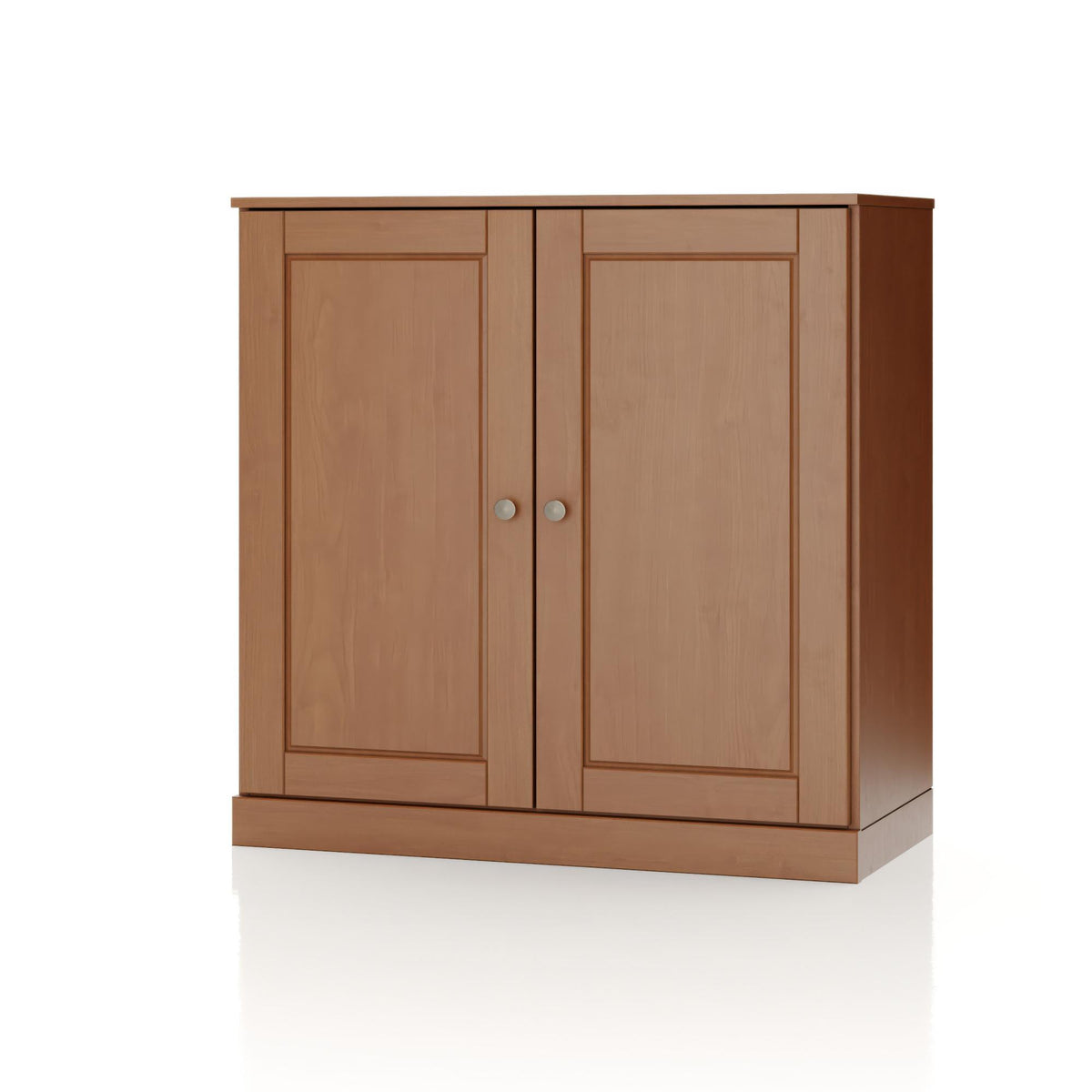 32" Coffee Solid Wood Raised Panel Double Door Linen Cabinet