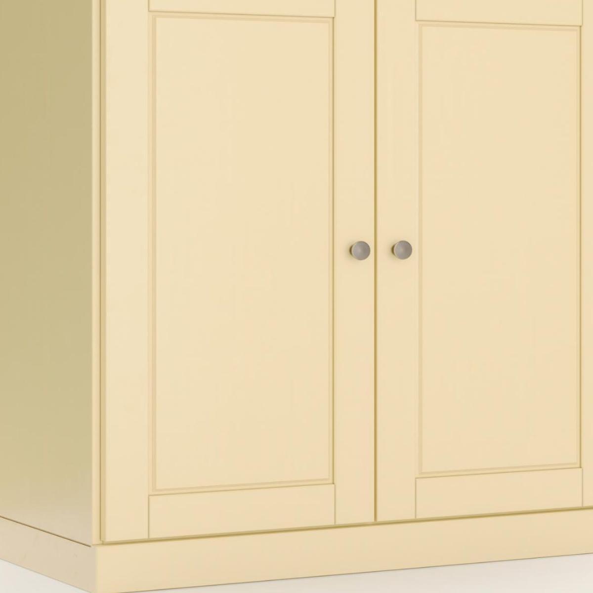 32" Yellow Solid Wood Raised Panel Double Door Linen Cabinet