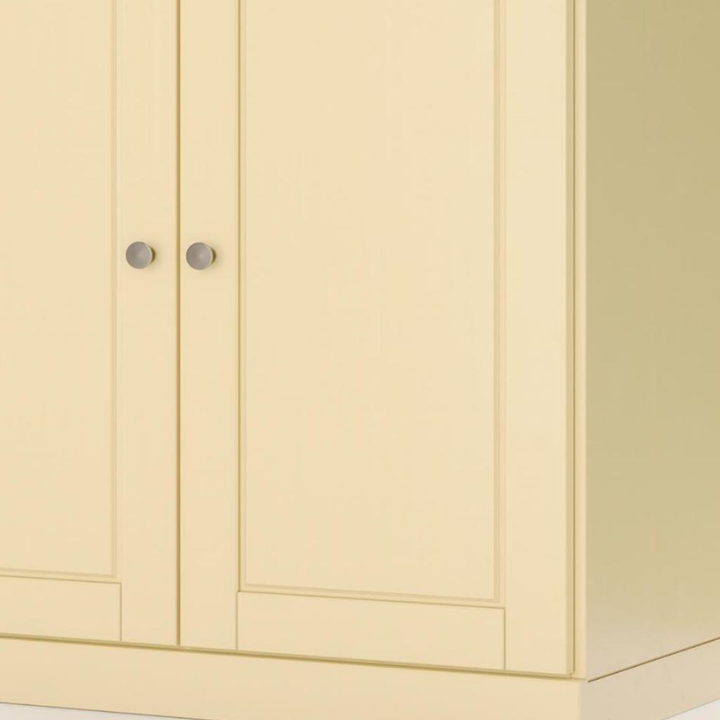 32" Yellow Solid Wood Raised Panel Double Door Linen Cabinet