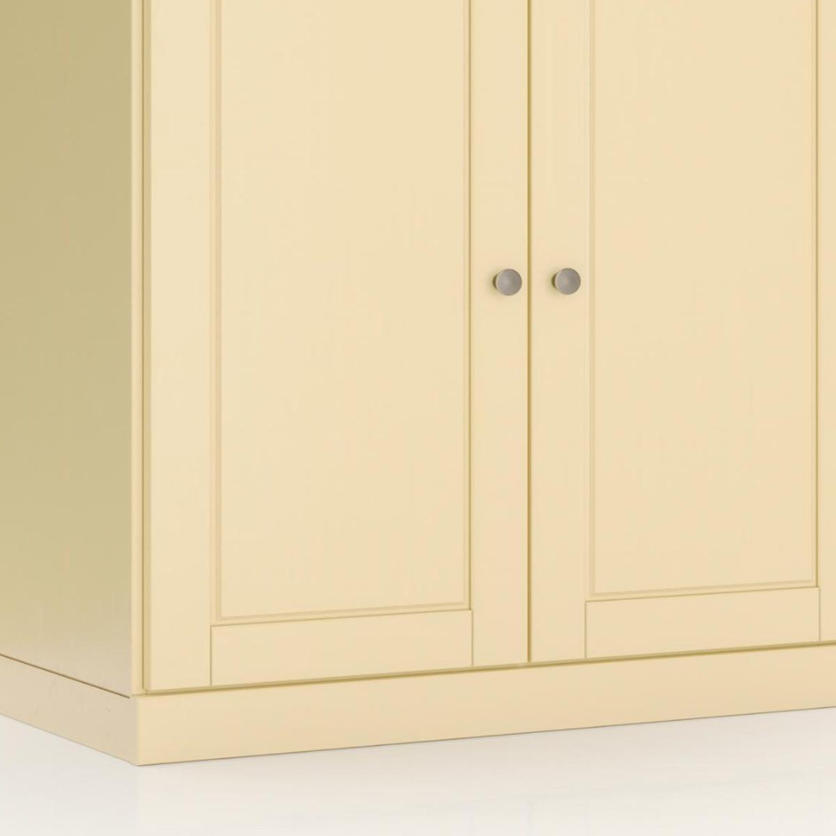 32" Yellow Solid Wood Raised Panel Double Door Linen Cabinet