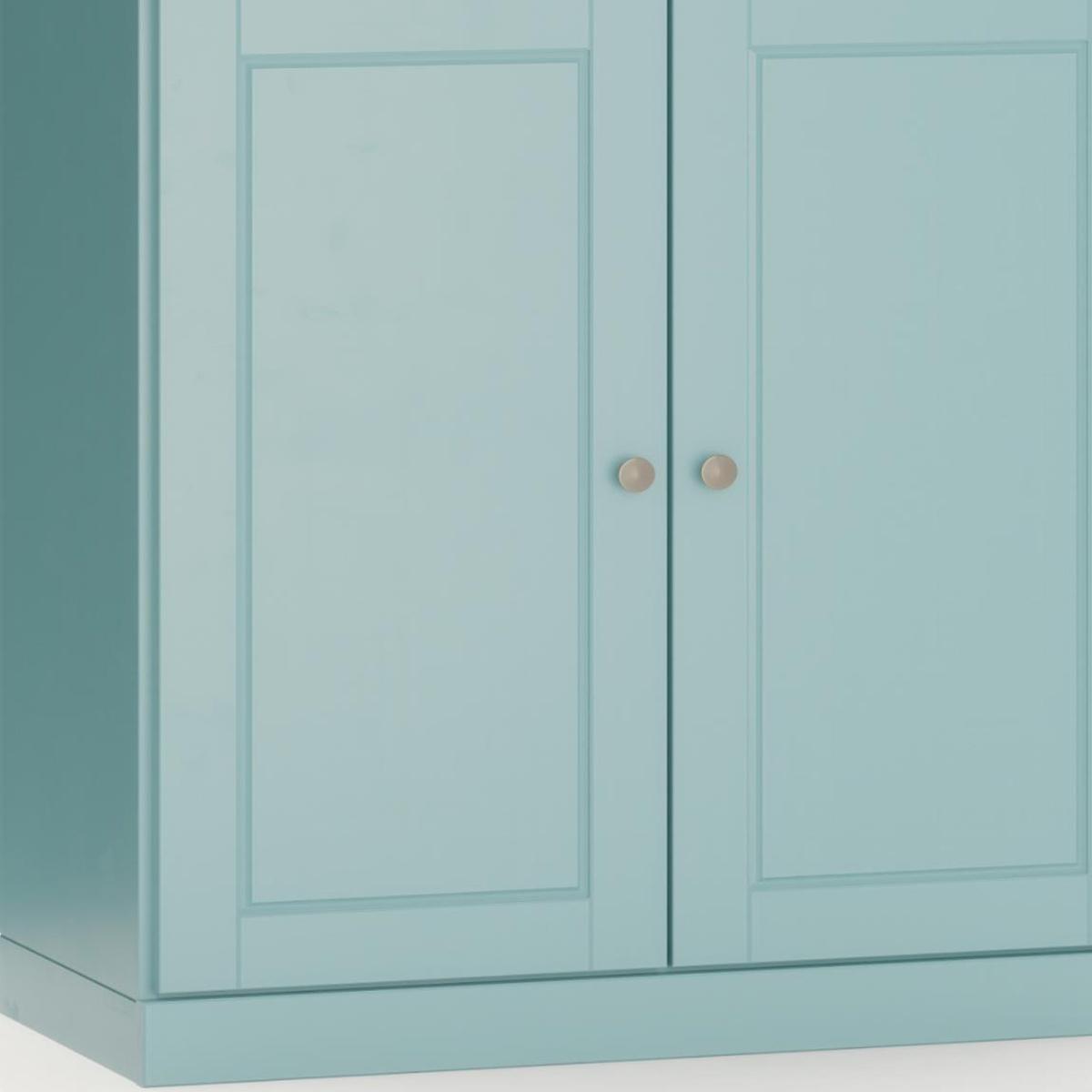 32" Aqua Solid Wood Raised Panel Double Door Linen Cabinet