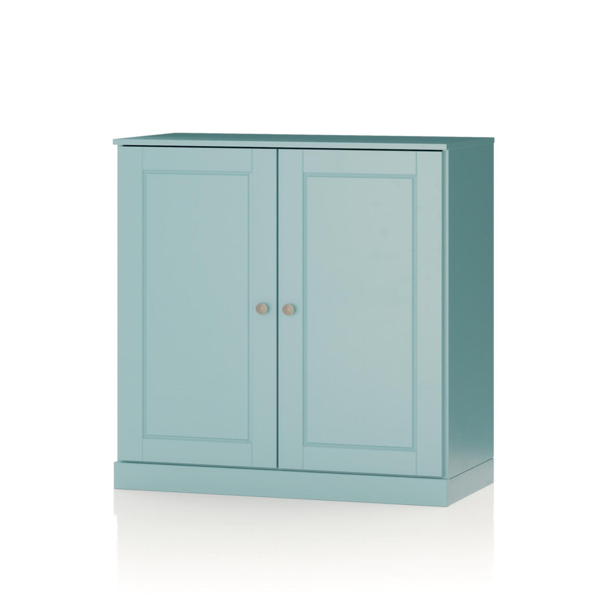 32" Aqua Solid Wood Raised Panel Double Door Linen Cabinet