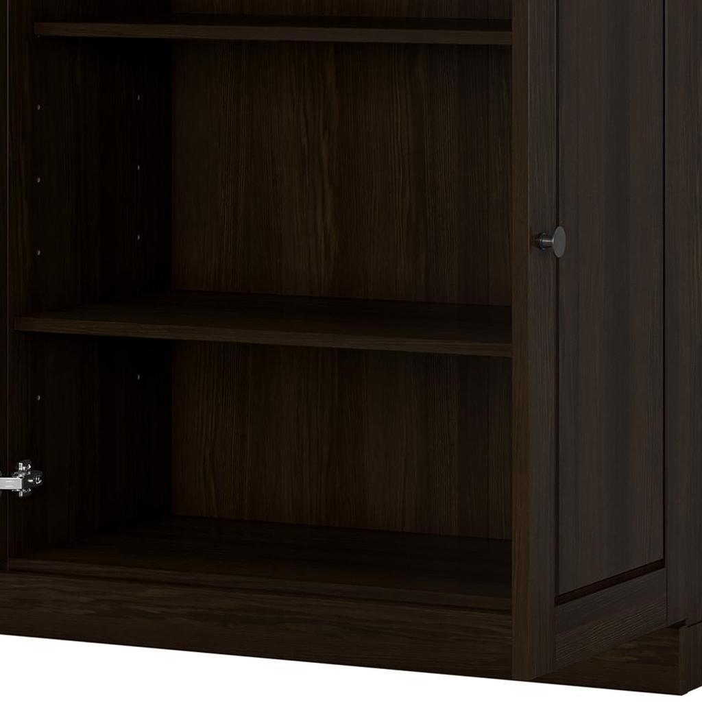 32" Espresso Solid Wood Raised Panel Double Door Linen Cabinet