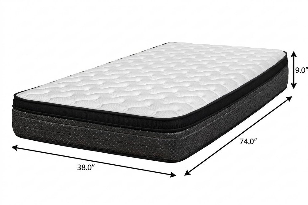 9" Twin Foam Medium Euro Top Foam Mattress