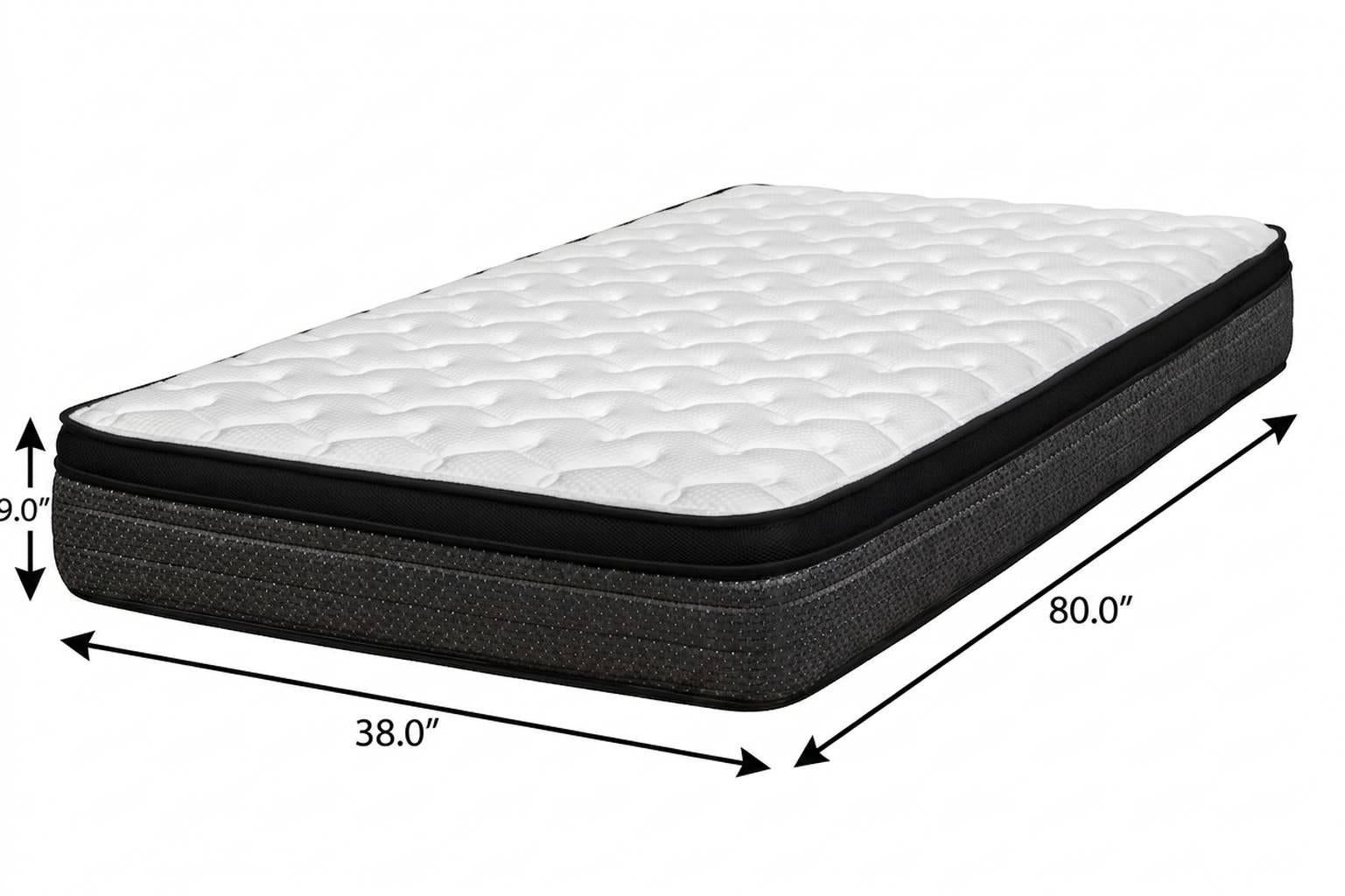 9" Twin XL Foam Medium Euro Top Foam Mattress