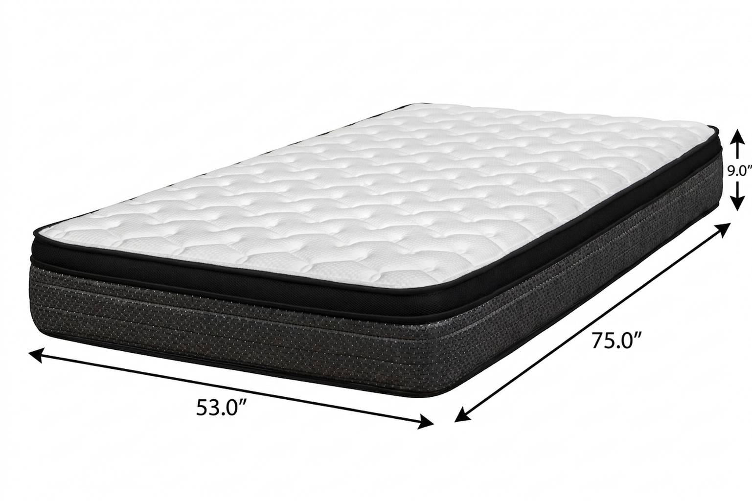 9" Full Double Foam Medium Euro Top Foam Mattress