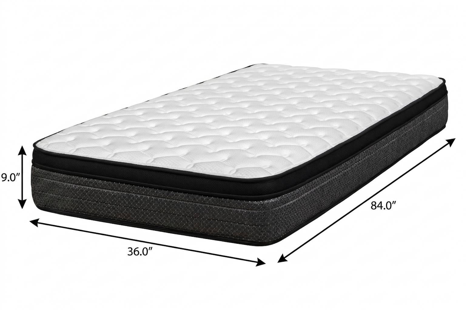 9" Split California King Foam Medium Euro Top Foam Mattress