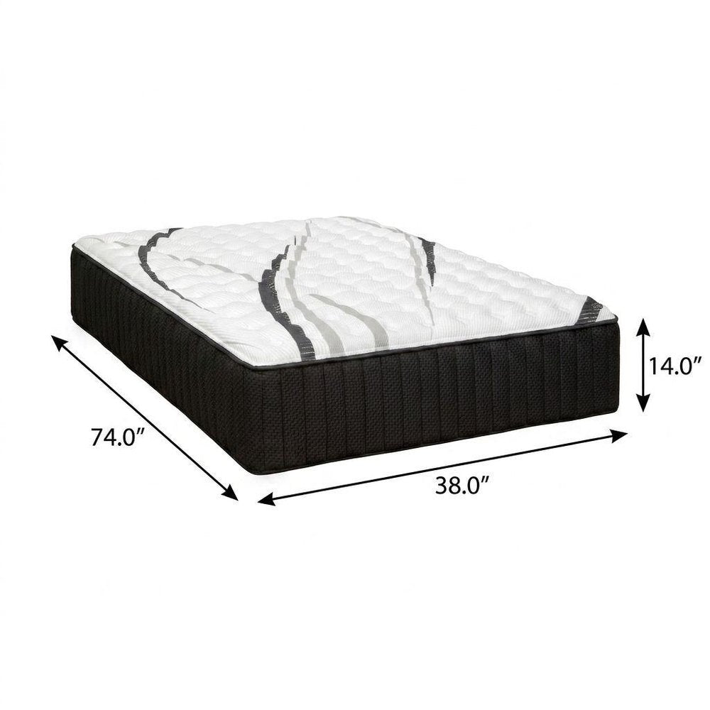 14" Graphite And Titanium Infused Twin Gel Memory Foam Firm Hybrid Mattress