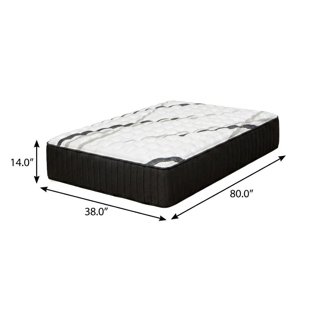 14" Graphite And Titanium Infused Twin XL Gel Memory Foam Firm Hybrid Mattress