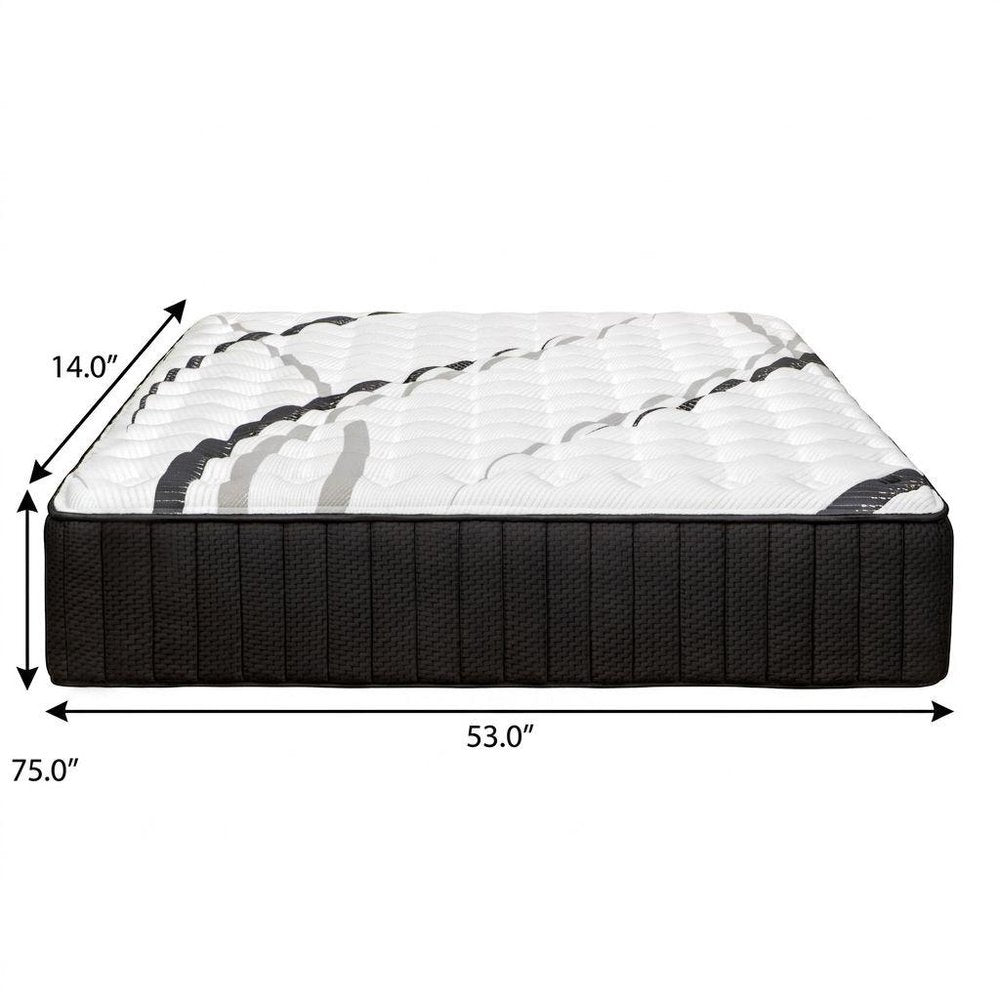 14" Graphite And Titanium Infused Twin Gel Memory Foam Firm Hybrid Mattress