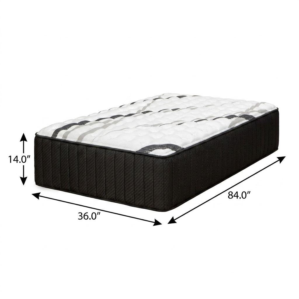 14" Graphite And Titanium Infused Split California King Gel Memory Foam Firm Hybrid Mattress