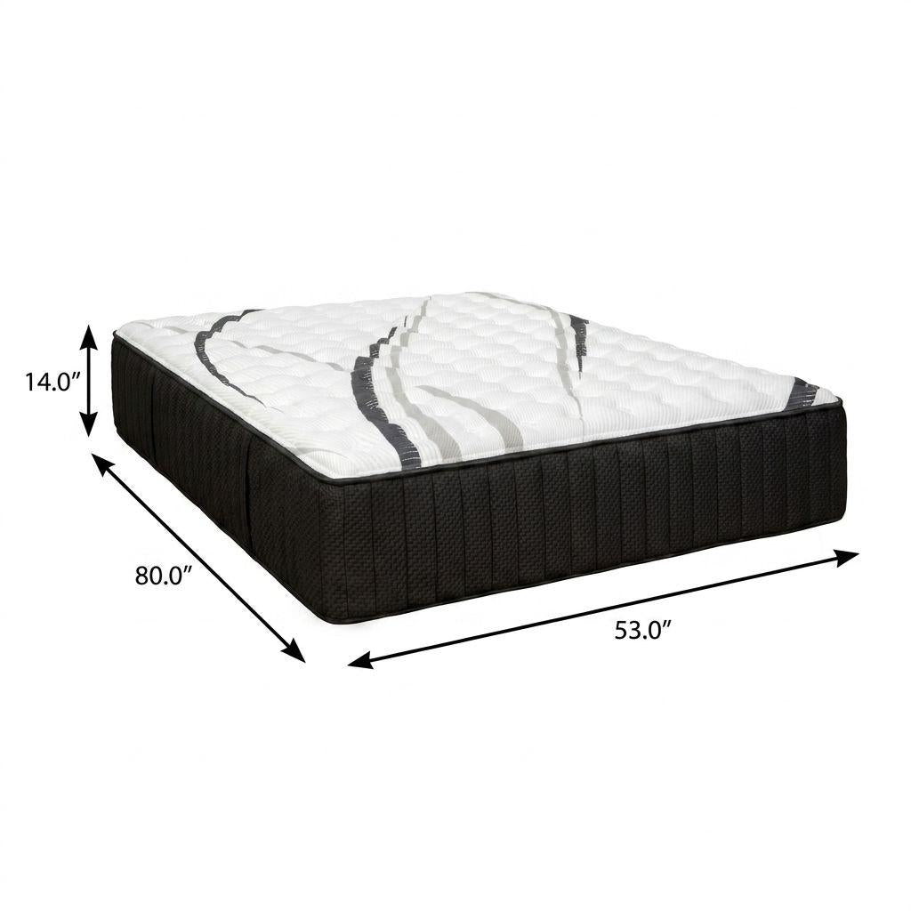 14" Graphite And Titanium Infused Full XL Gel Memory Foam Firm Hybrid Mattress