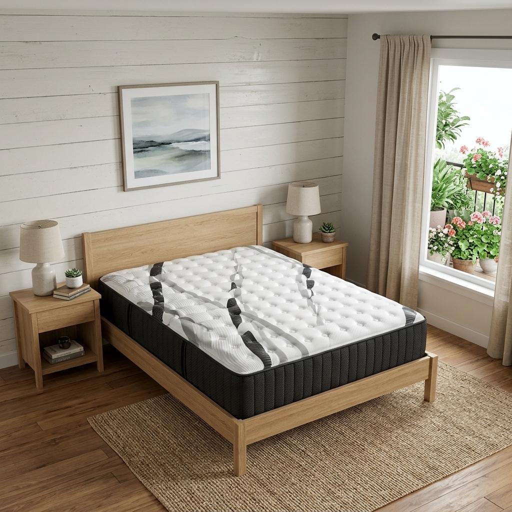 14" Graphite And Titanium Infused Full XL Gel Memory Foam Firm Hybrid Mattress