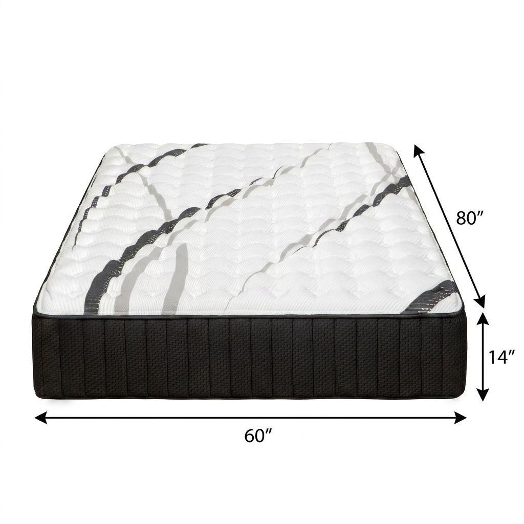 14" Graphite And Titanium Infused Queen Gel Memory Foam Firm Hybrid Mattress