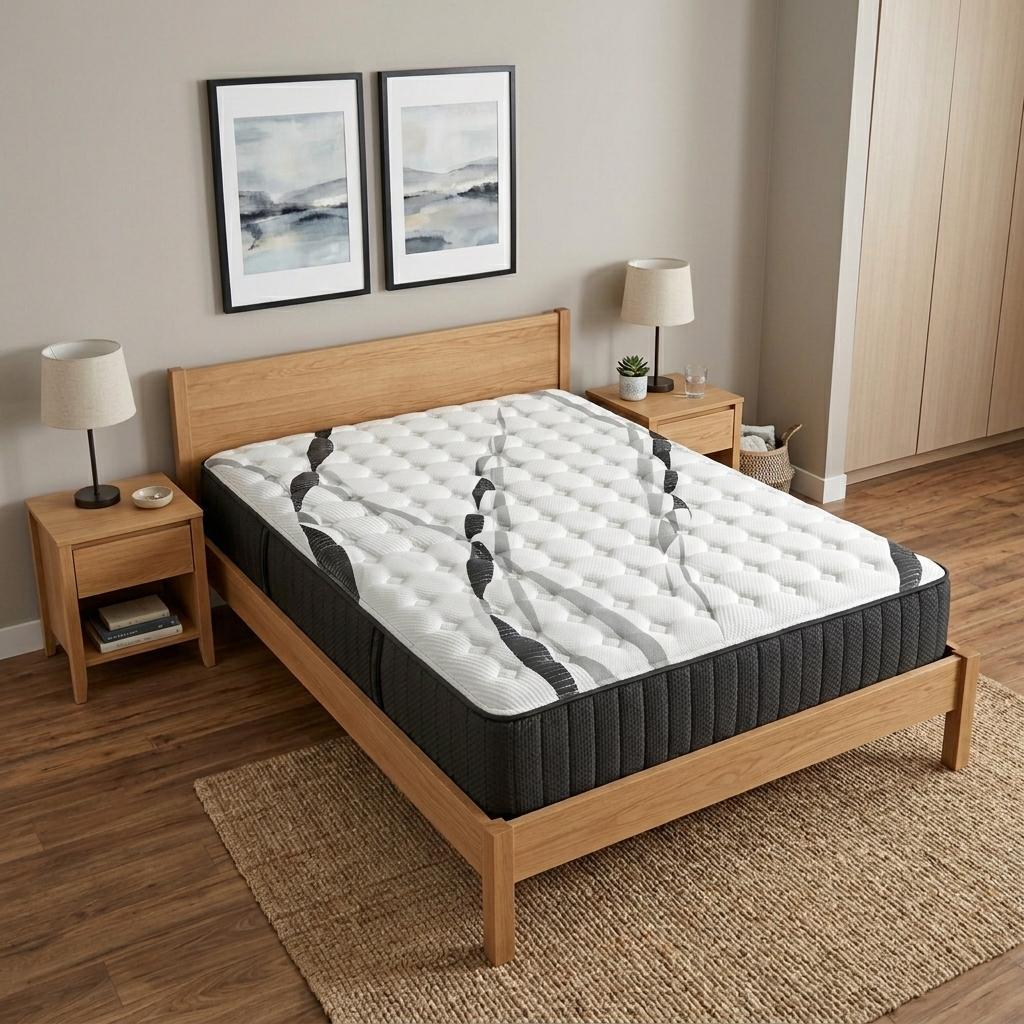 14" Graphite And Titanium Infused Queen Gel Memory Foam Firm Hybrid Mattress