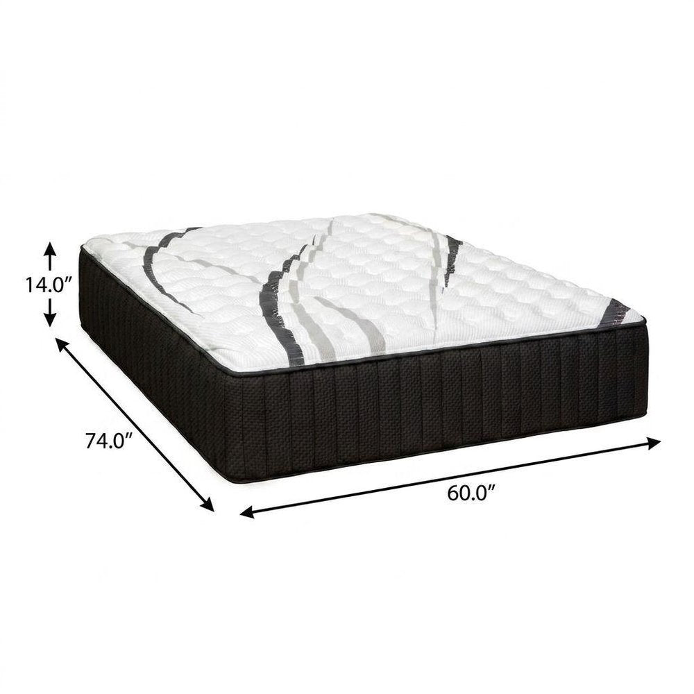 14" Graphite And Titanium Infused Twin Gel Memory Foam Firm Hybrid Mattress