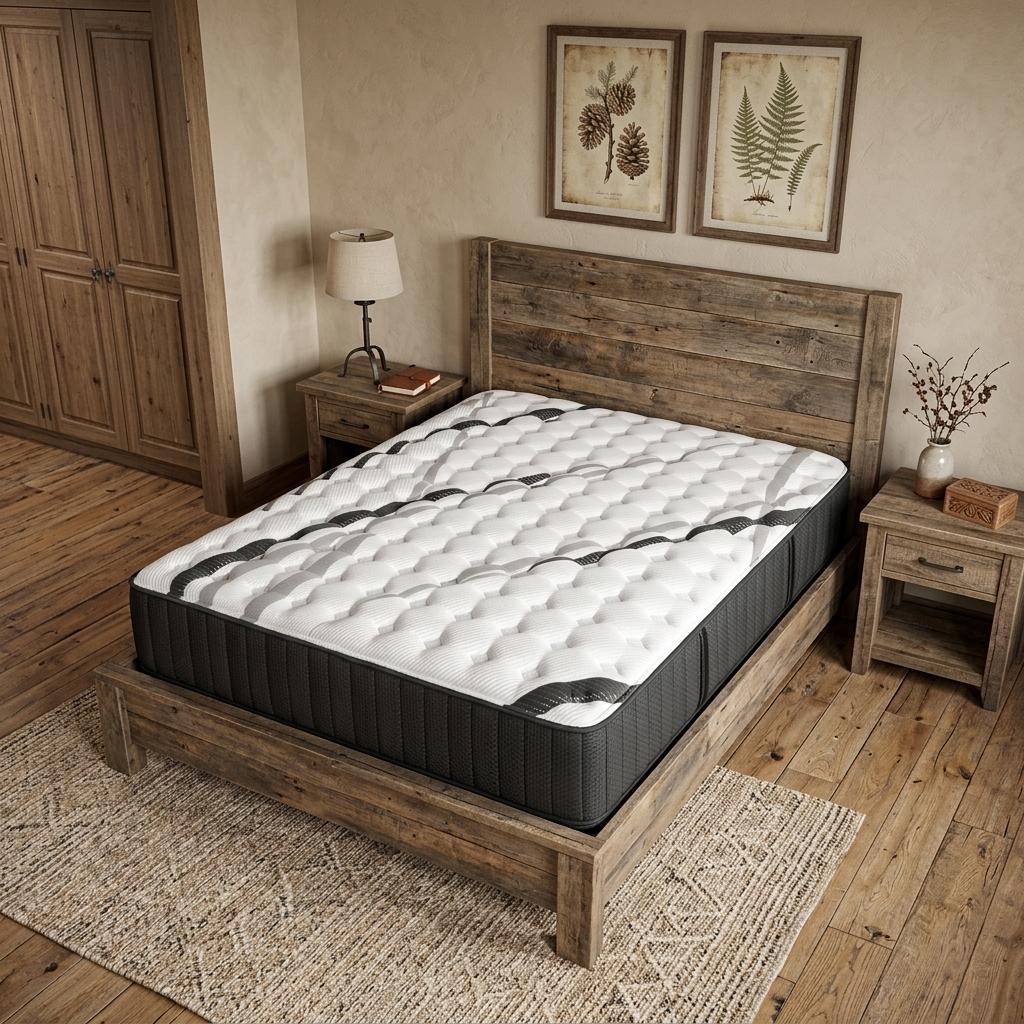 14" Graphite And Titanium Infused Short Queen 60 x 74 Gel Memory Foam Firm Hybrid Mattress