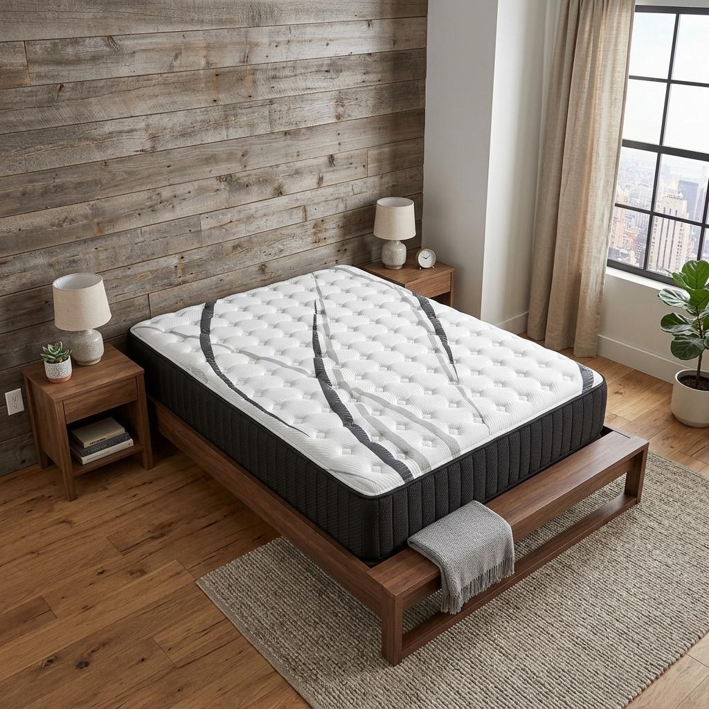 14" Graphite And Titanium Infused King Gel Memory Foam Firm Hybrid Mattress