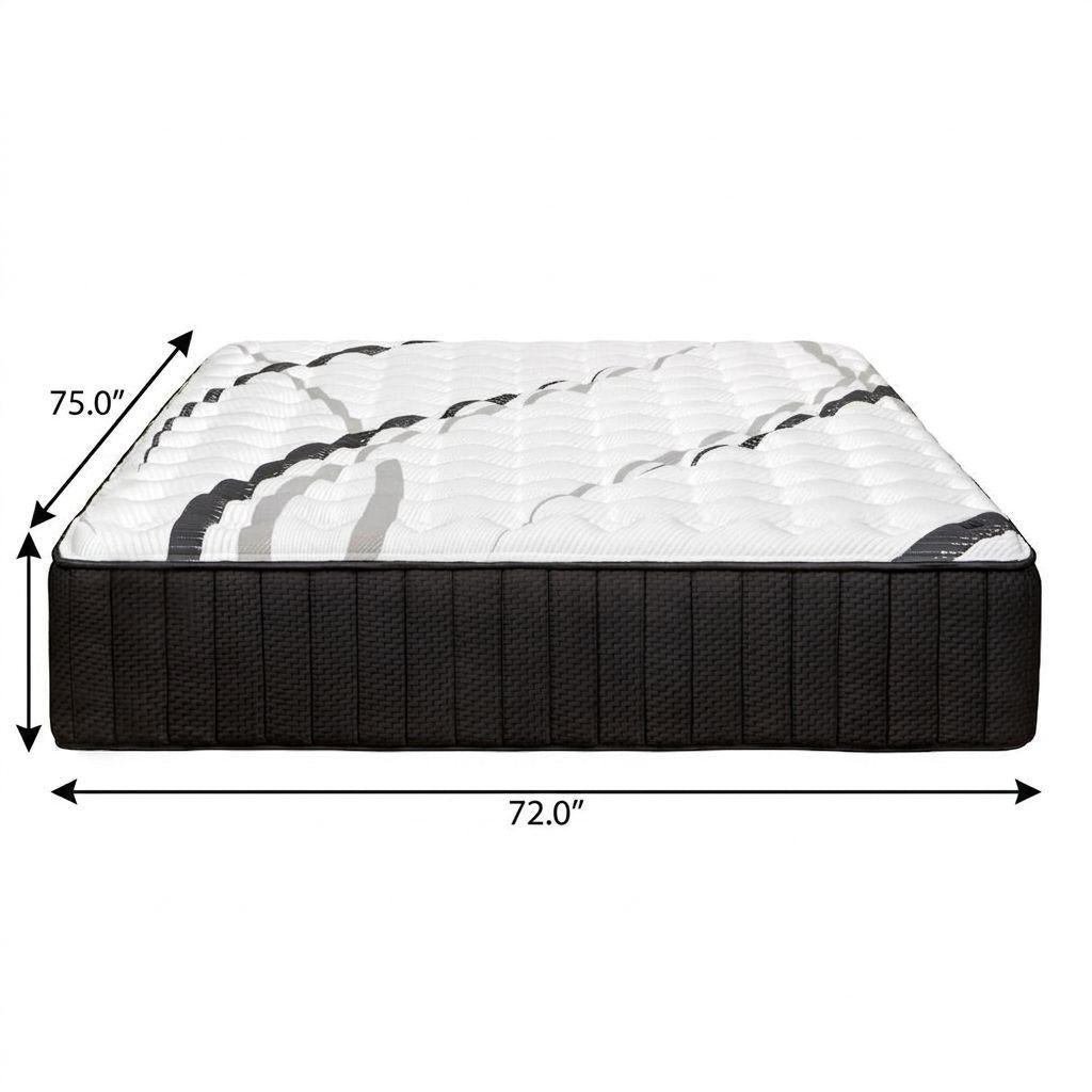 14" Graphite And Titanium Infused Short King 72 x 75 Gel Memory Foam Firm Hybrid Mattress