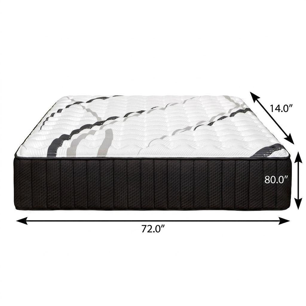 14" Graphite And Titanium Infused RV King 72 x 80 Gel Memory Foam Firm Hybrid Mattress