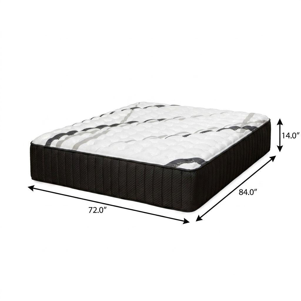 14" Graphite And Titanium Infused California King Gel Memory Foam Firm Hybrid Mattress