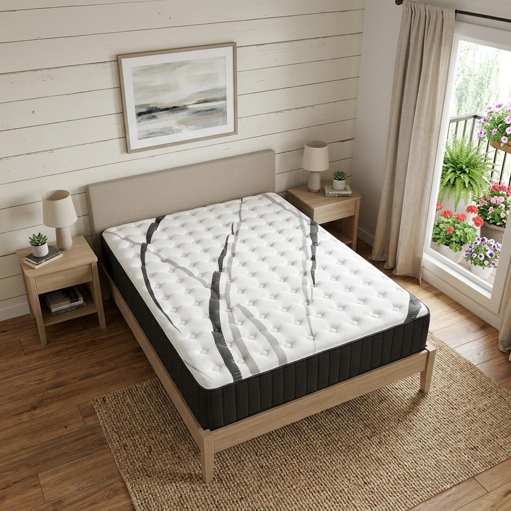 14" Graphite And Titanium Infused California King Gel Memory Foam Firm Hybrid Mattress