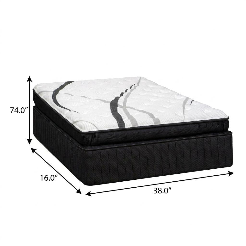 16" Graphite And Titanium Infused Twin Gel Memory Foam Ultra plush Hybrid Mattress