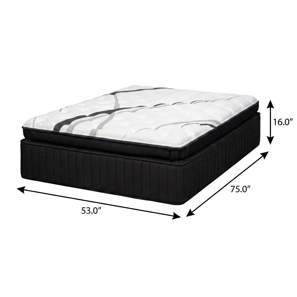 16" Graphite And Titanium Infused Full Double Gel Memory Foam Ultra plush Hybrid Mattress