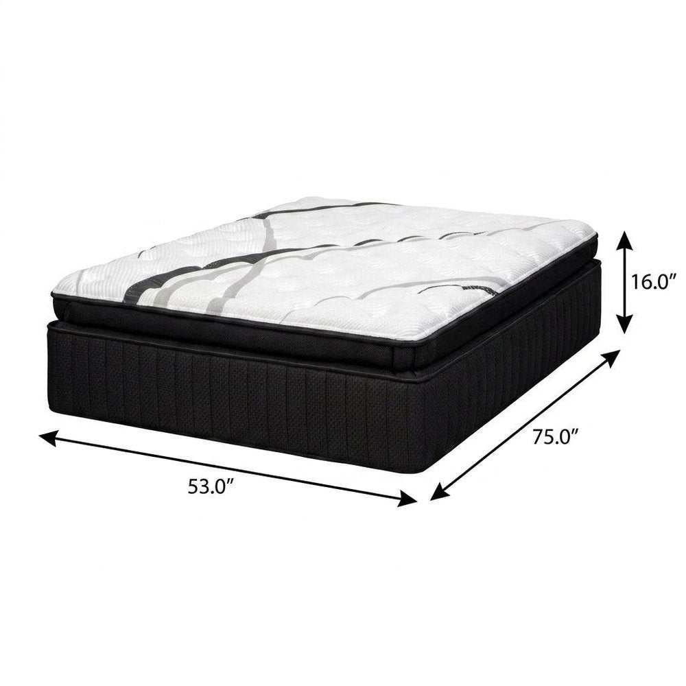 16" Graphite And Titanium Infused Twin Gel Memory Foam Ultra plush Hybrid Mattress