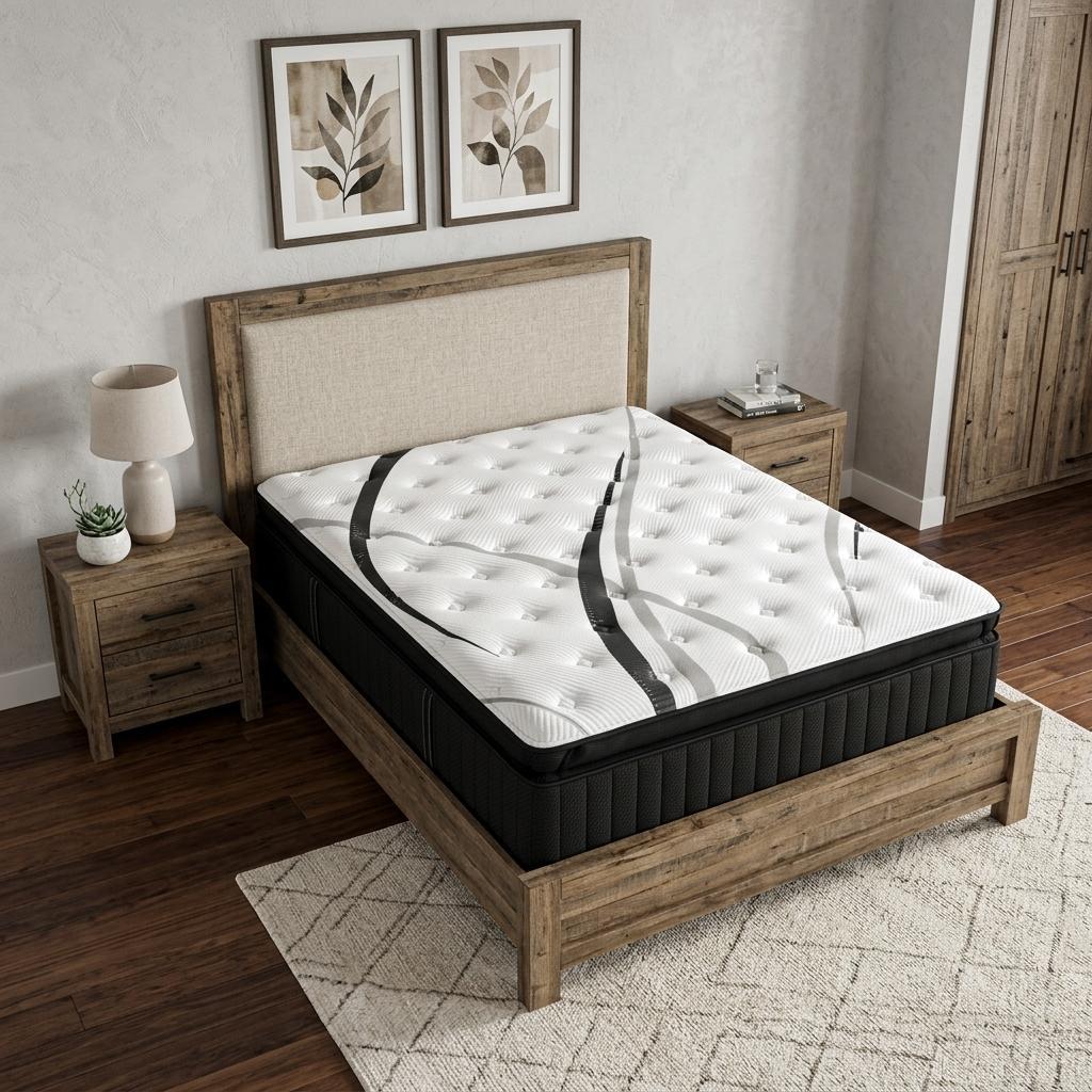 16" Graphite And Titanium Infused Full Double Gel Memory Foam Ultra plush Hybrid Mattress