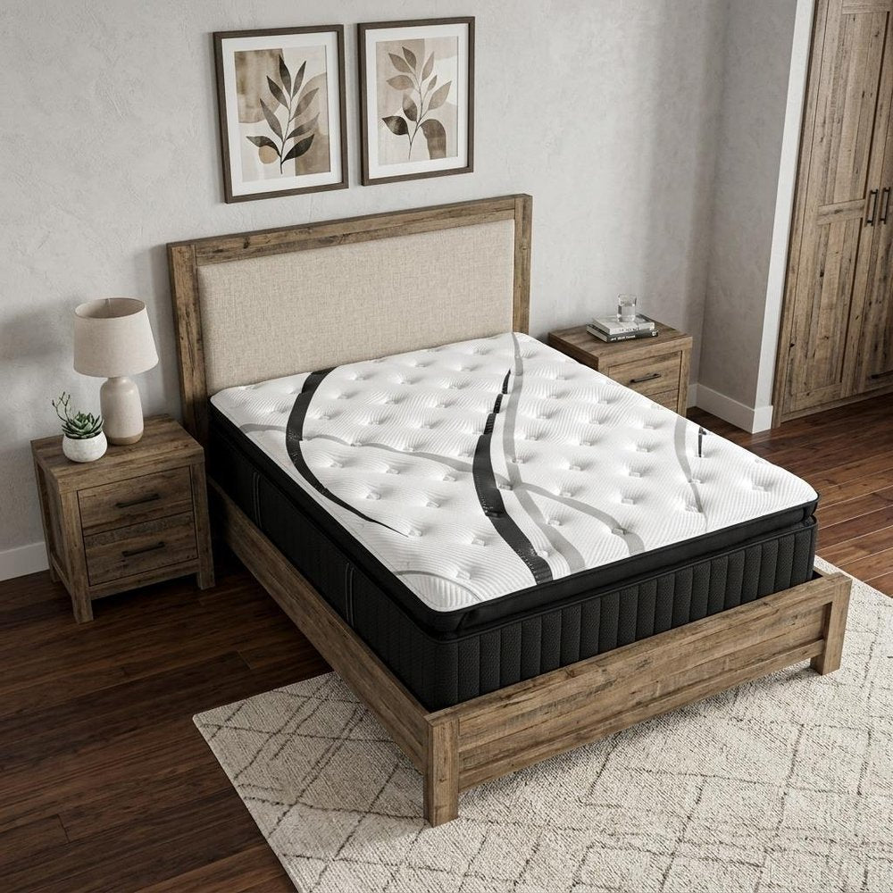 16" Graphite And Titanium Infused Twin Gel Memory Foam Ultra plush Hybrid Mattress