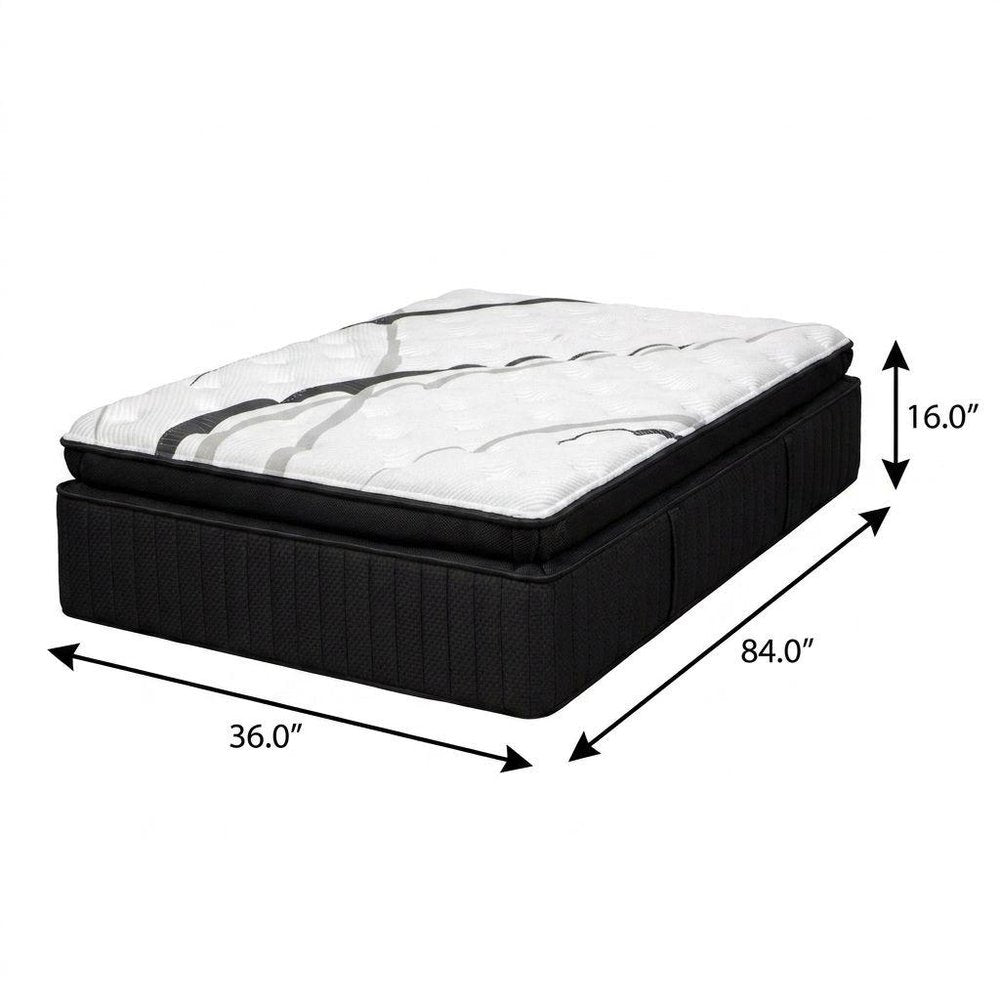 16" Graphite And Titanium Infused Twin Gel Memory Foam Ultra plush Hybrid Mattress