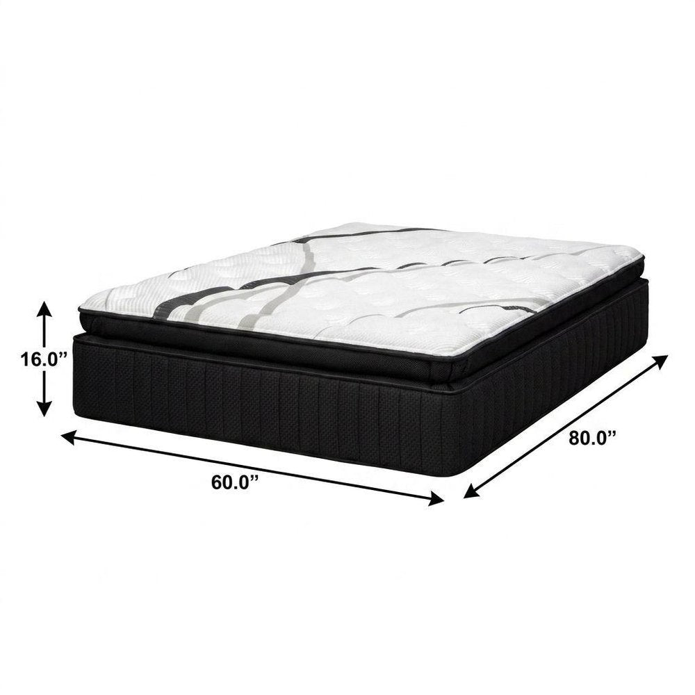 16" Graphite And Titanium Infused Twin Gel Memory Foam Ultra plush Hybrid Mattress
