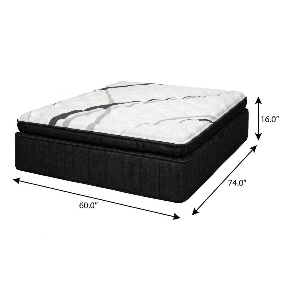 16" Graphite And Titanium Infused Twin Gel Memory Foam Ultra plush Hybrid Mattress