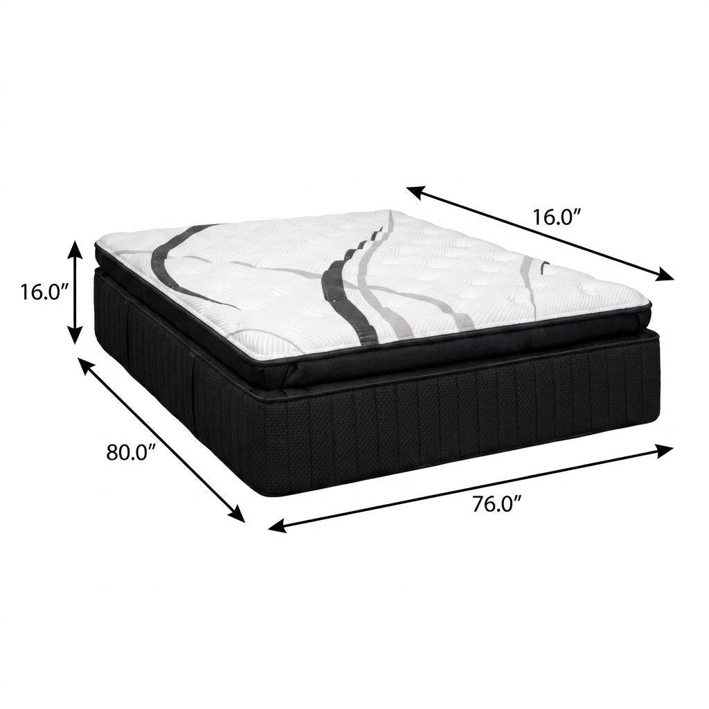 16" Graphite And Titanium Infused King Gel Memory Foam Ultra plush Hybrid Mattress