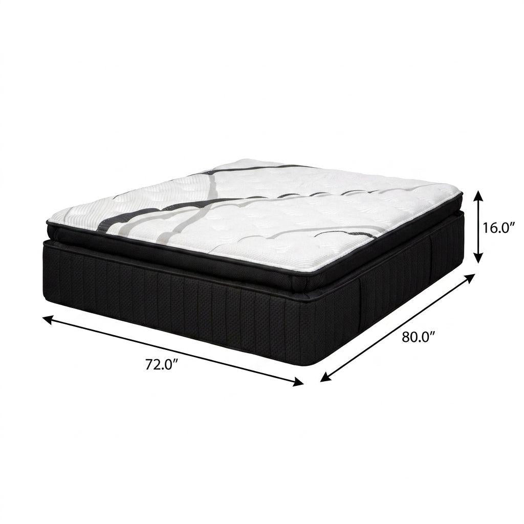 16" Graphite And Titanium Infused RV King 72 x 80 Gel Memory Foam Ultra plush Hybrid Mattress
