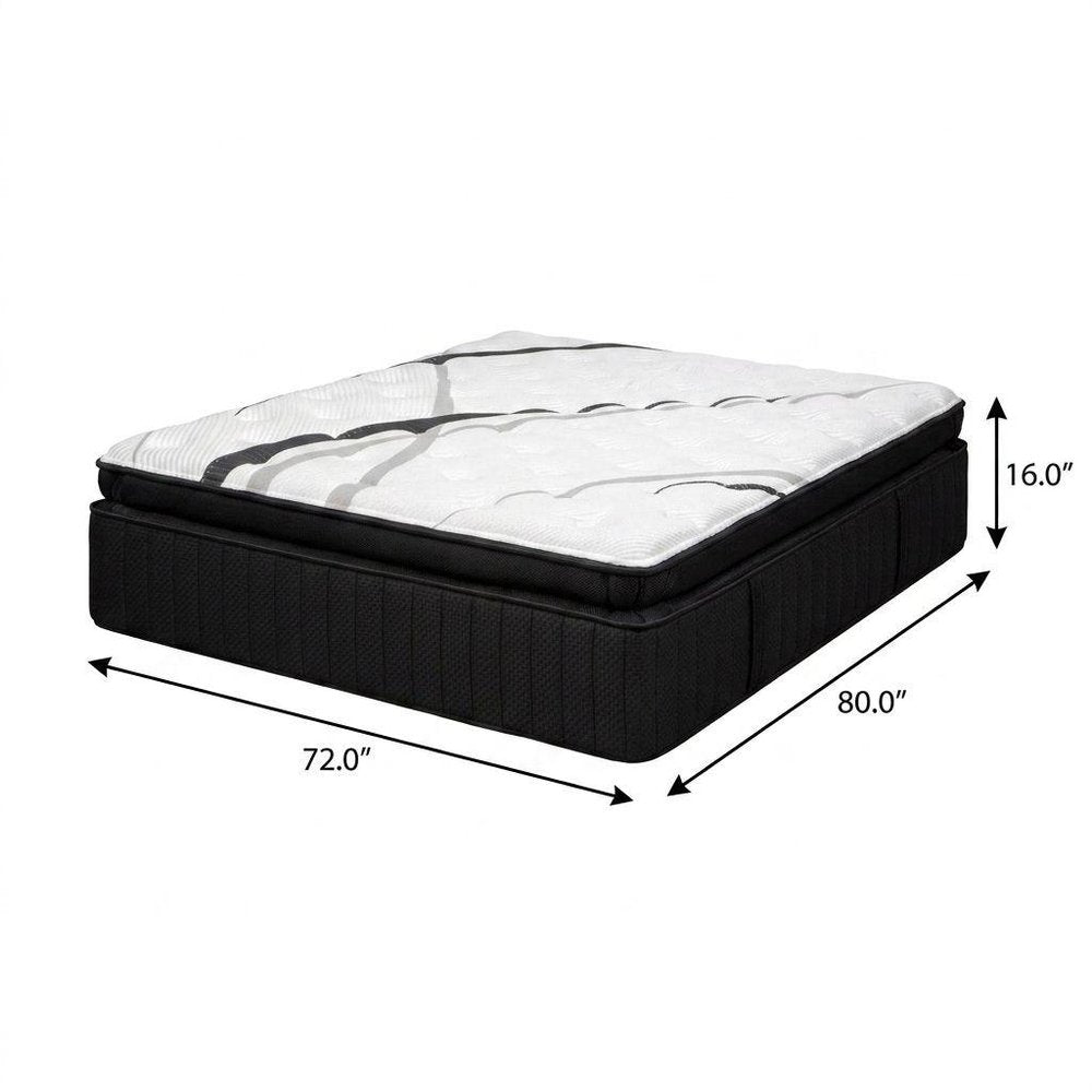 16" Graphite And Titanium Infused Twin Gel Memory Foam Ultra plush Hybrid Mattress