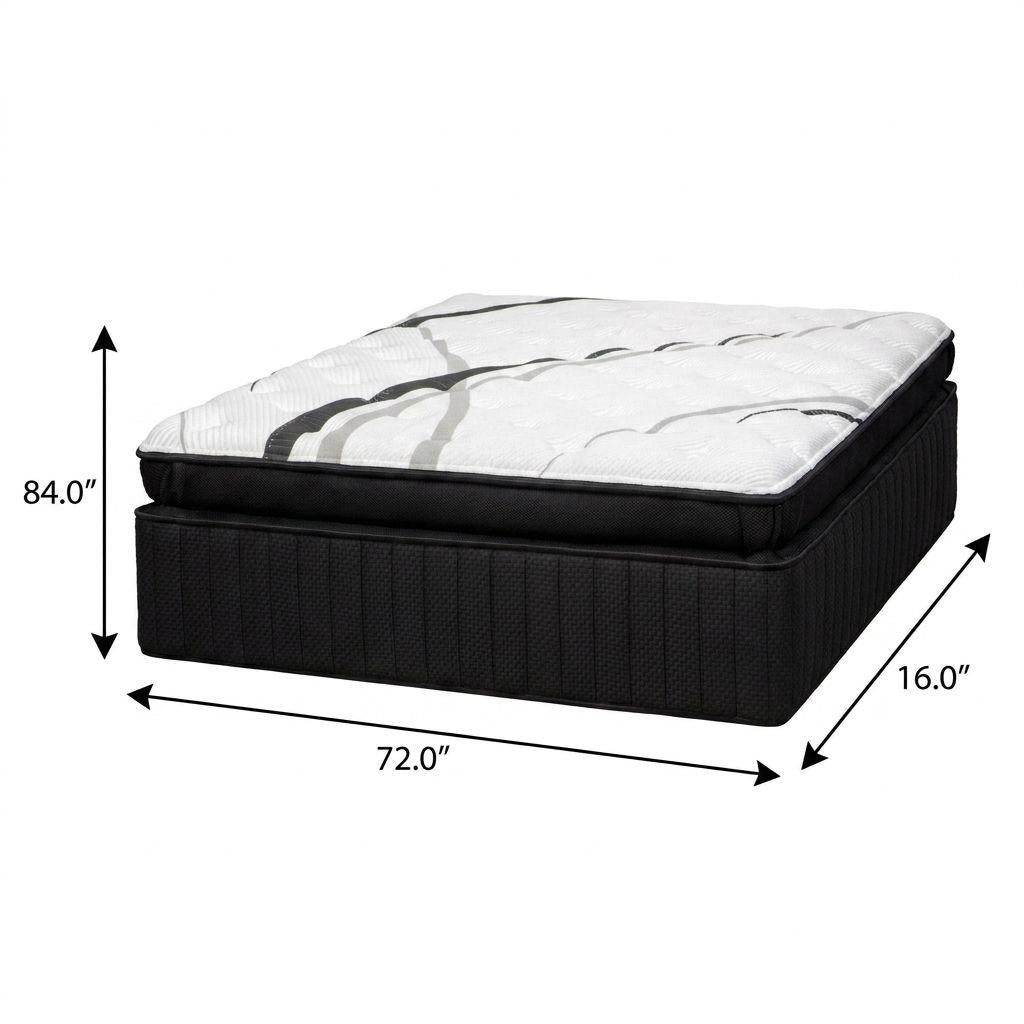 16" Graphite And Titanium Infused California King Gel Memory Foam Ultra plush Hybrid Mattress