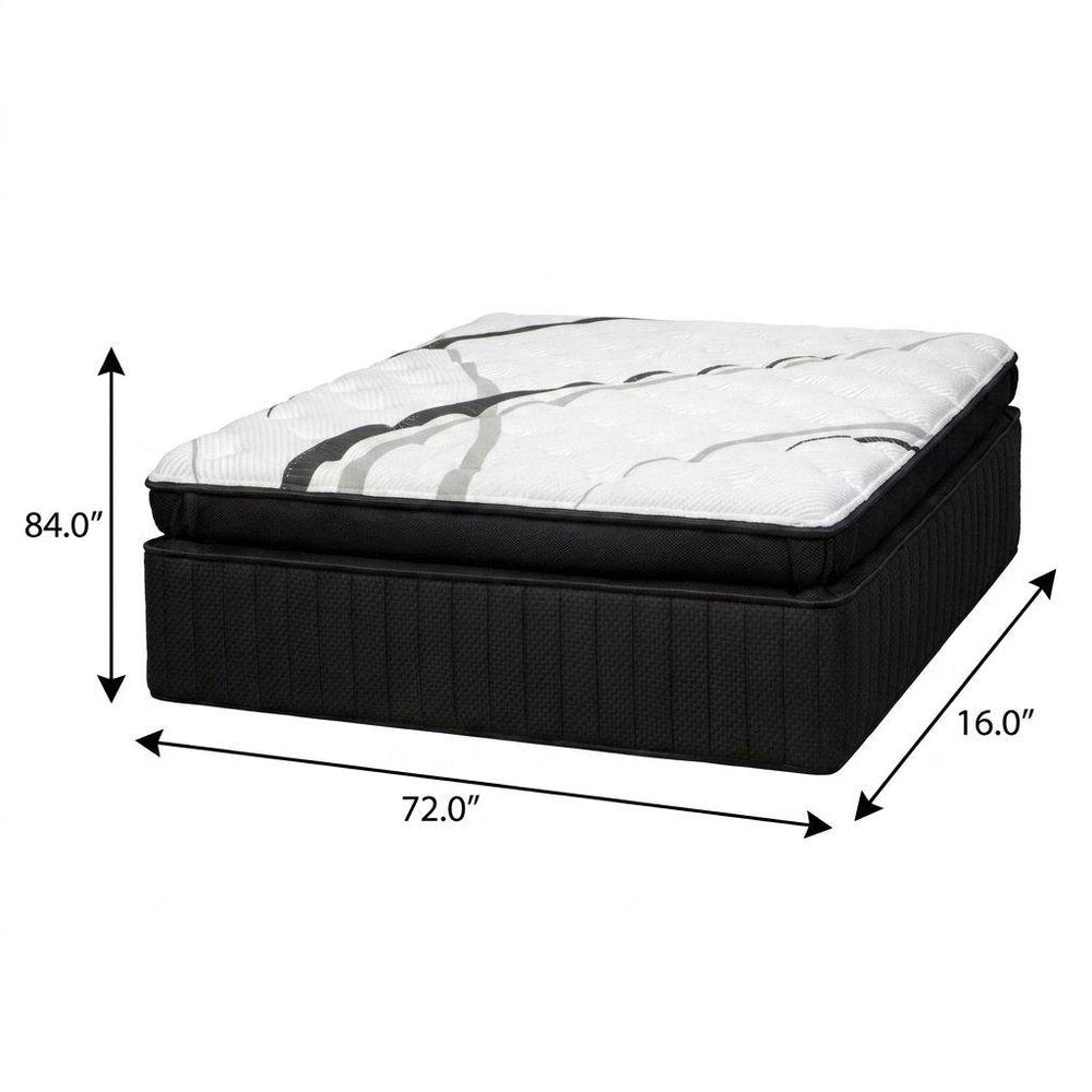 16" Graphite And Titanium Infused Twin Gel Memory Foam Ultra plush Hybrid Mattress