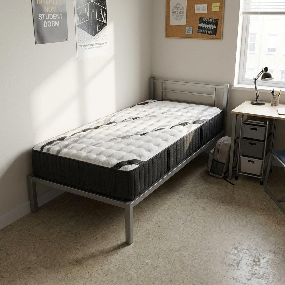 14" Graphite And Titanium Infused Twin Gel Memory Foam Medium Hybrid Mattress