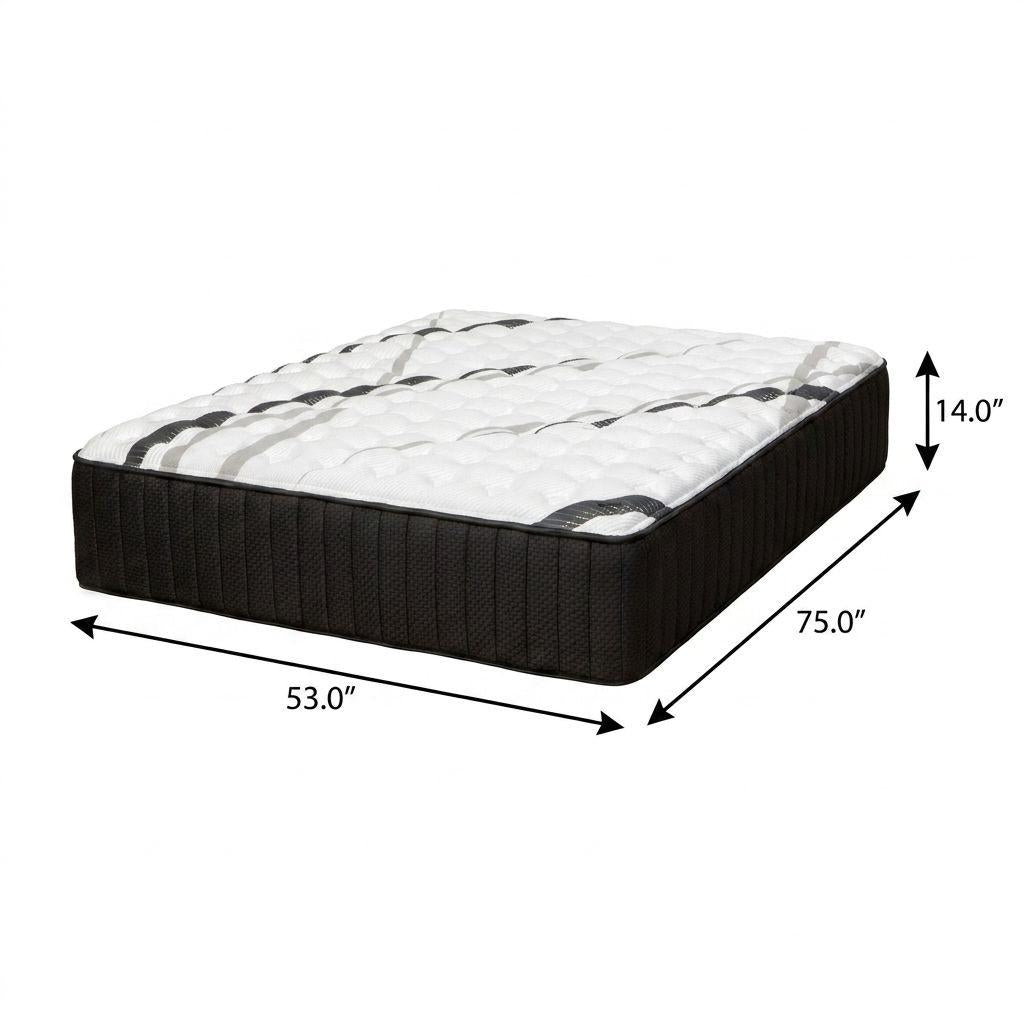 14" Graphite And Titanium Infused Full Double Gel Memory Foam Medium Hybrid Mattress