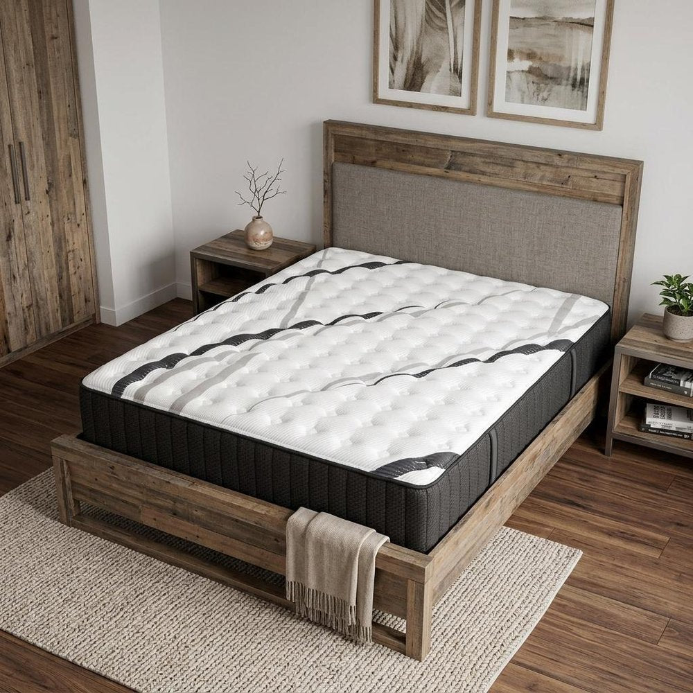 14" Graphite And Titanium Infused Twin Gel Memory Foam Medium Hybrid Mattress