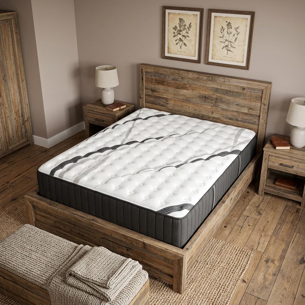 14" Graphite And Titanium Infused Split California King Gel Memory Foam Medium Hybrid Mattress