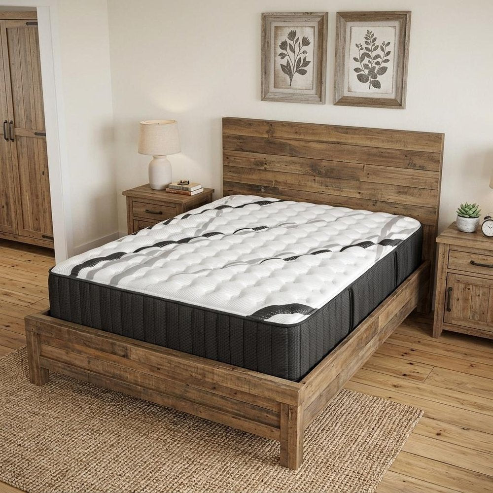 14" Graphite And Titanium Infused Twin Gel Memory Foam Medium Hybrid Mattress