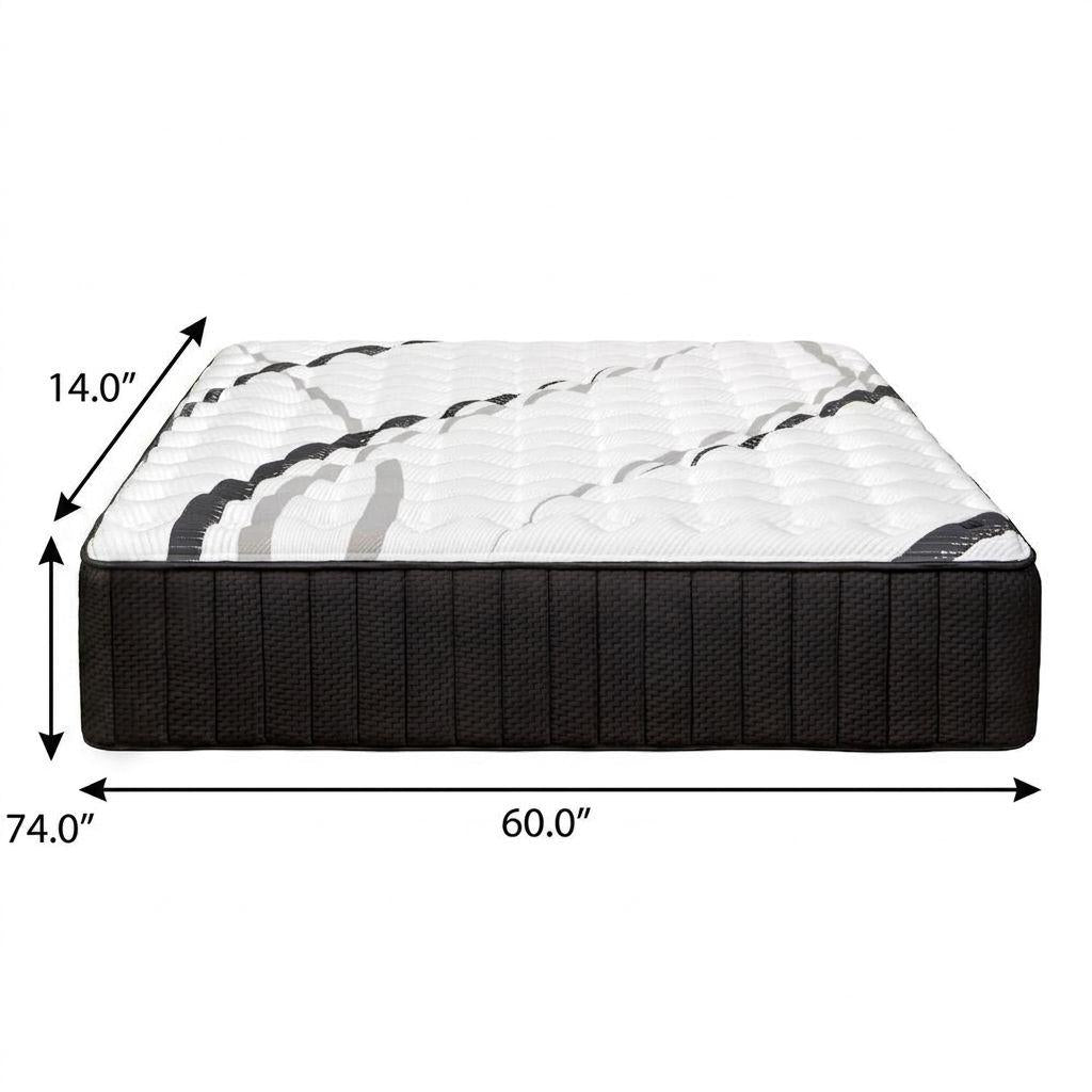 14" Graphite And Titanium Infused Short Queen 60 x 74 Gel Memory Foam Medium Hybrid Mattress