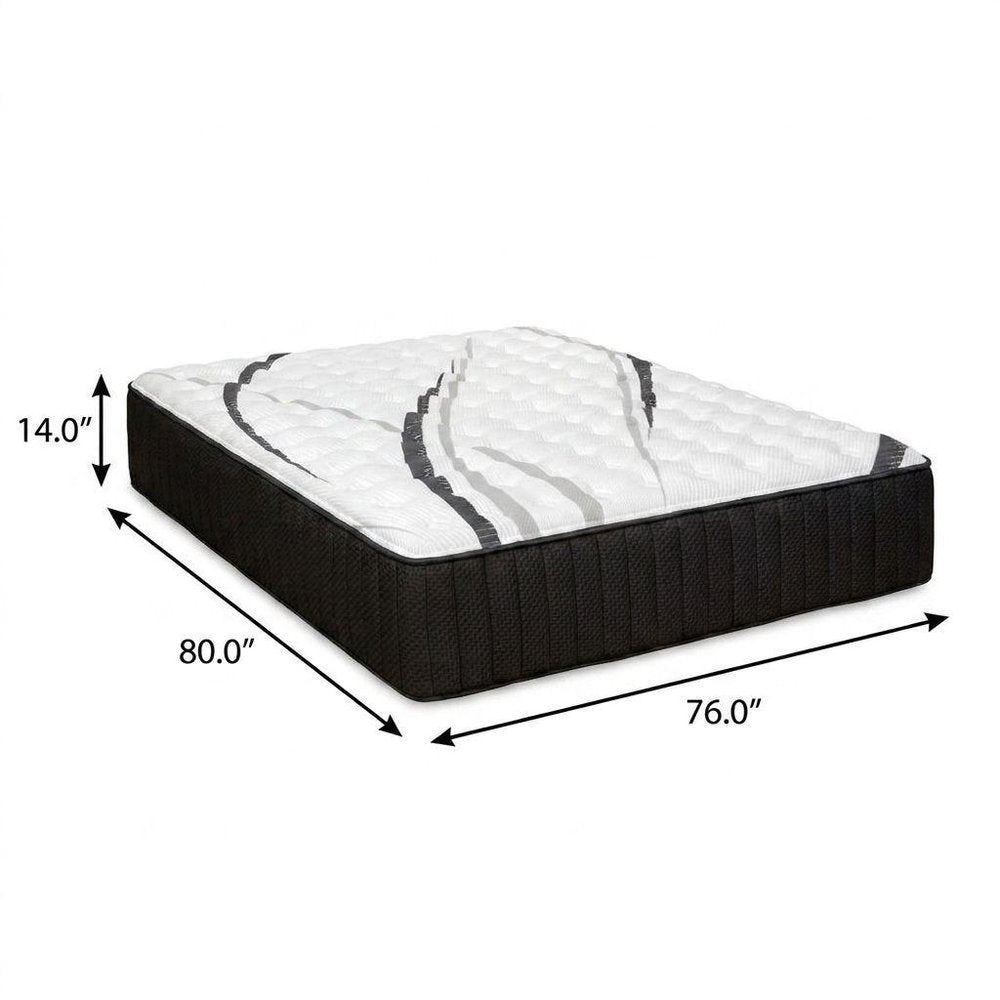 14" Graphite And Titanium Infused Twin Gel Memory Foam Medium Hybrid Mattress