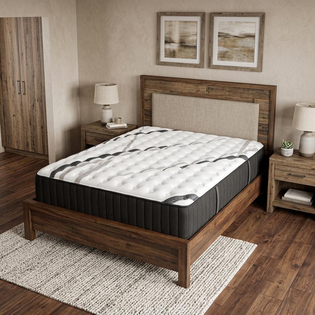 14" Graphite And Titanium Infused King Gel Memory Foam Medium Hybrid Mattress