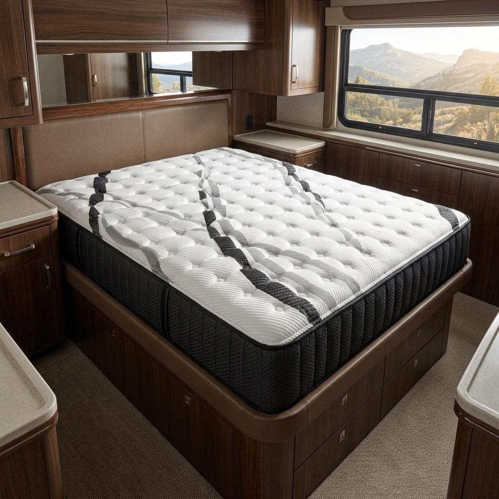 14" Graphite And Titanium Infused Short King 72 x 75 Gel Memory Foam Medium Hybrid Mattress