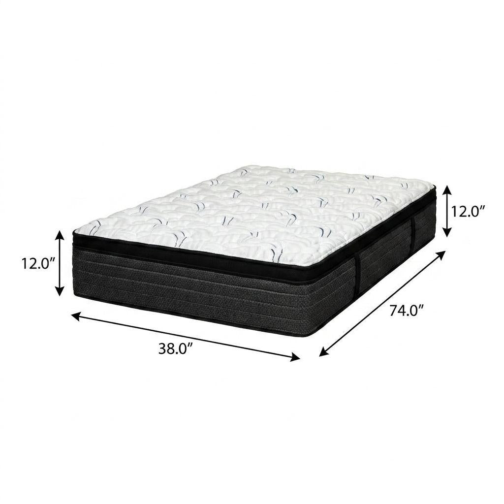 12" Twin Foam Plush Euro Top Hybrid Mattress
