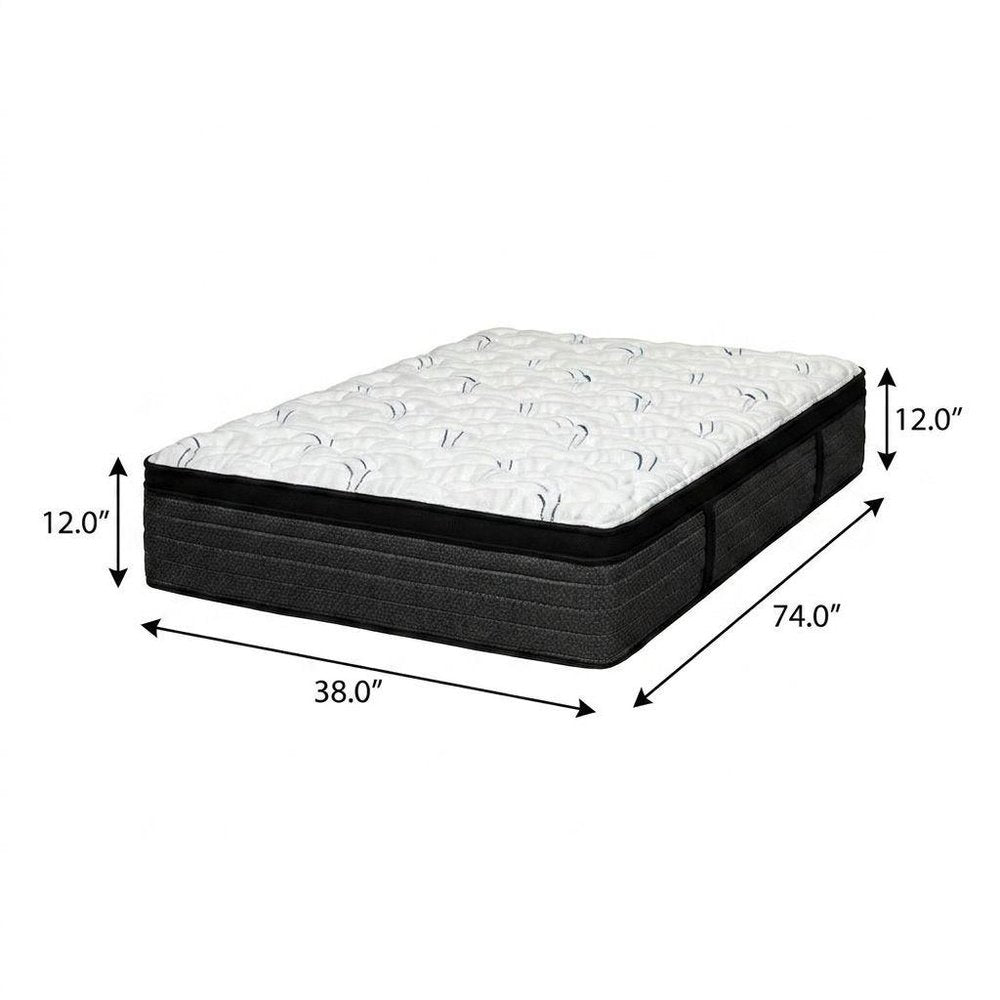 12" Twin Foam Plush Euro Top Hybrid Mattress
